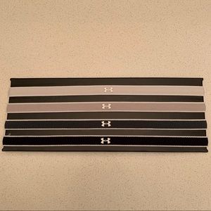 NWT Under Armour Stretch Headbands Set Black Gray